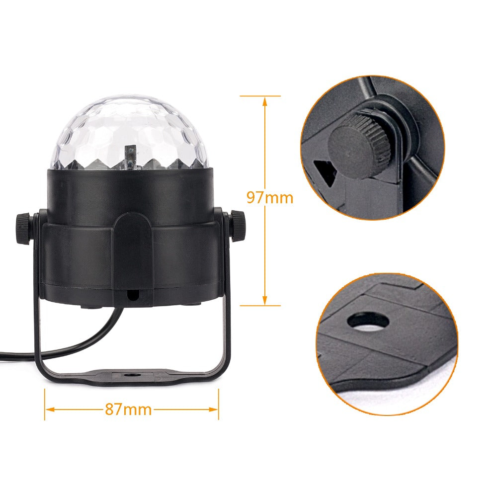 LED Stage Light 3W RGB LED Crystal Magic Ball Stage Effect Lighting Lamp Party Disco Club DJ Bar Light Show Lumiere Lamp - Leadleds
