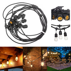 15m Outdoor LED String Lights Waterproof Commercial 2W E26 E27 Retro Edison Filament Bulb for Street Porch Garden Holiday Light - Leadleds