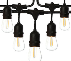 15m Outdoor LED String Lights Waterproof Commercial 2W E26 E27 Retro Edison Filament Bulb for Street Porch Garden Holiday Light - Leadleds