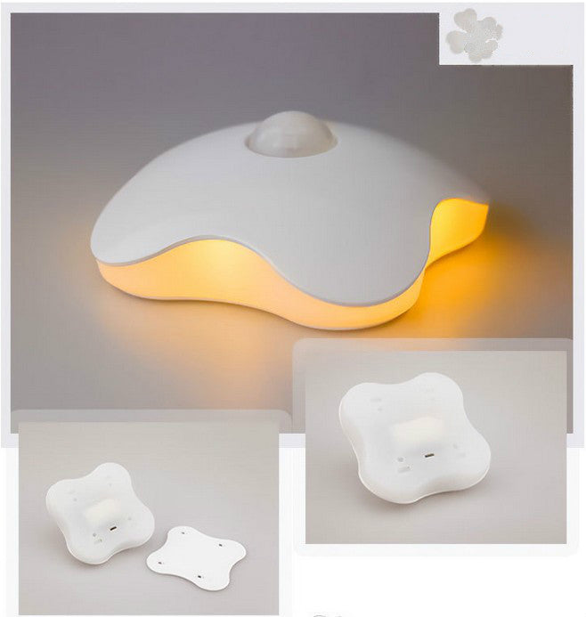 Four Leaf Clover LED Night Light AAA Battery powered wall Lamp Anywhere Bright Motion Sensor LED Wall Sconce Hallway Closet Lamp - Leadleds