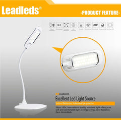 Fashion Gooseneck LED Desk Lamp Smart Touch Control Switch Portable Reading Lamp With 3 Level Dimmer Table Lamp Office light - Leadleds
