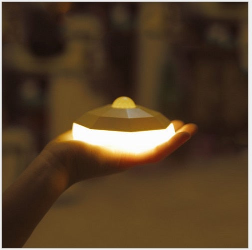 New Night Light LED Diamond NightLight PIR Intelligent Human Body Motion Induction Wall Lamps Hallway Closet Pathway Staircase - Leadleds