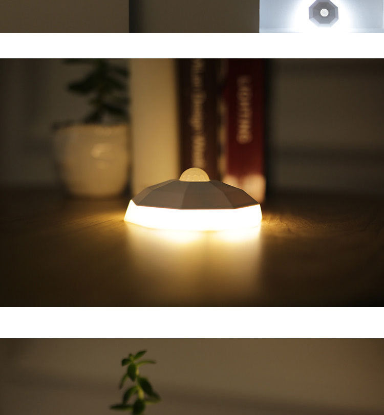 New Night Light LED Diamond NightLight PIR Intelligent Human Body Motion Induction Wall Lamps Hallway Closet Pathway Staircase - Leadleds