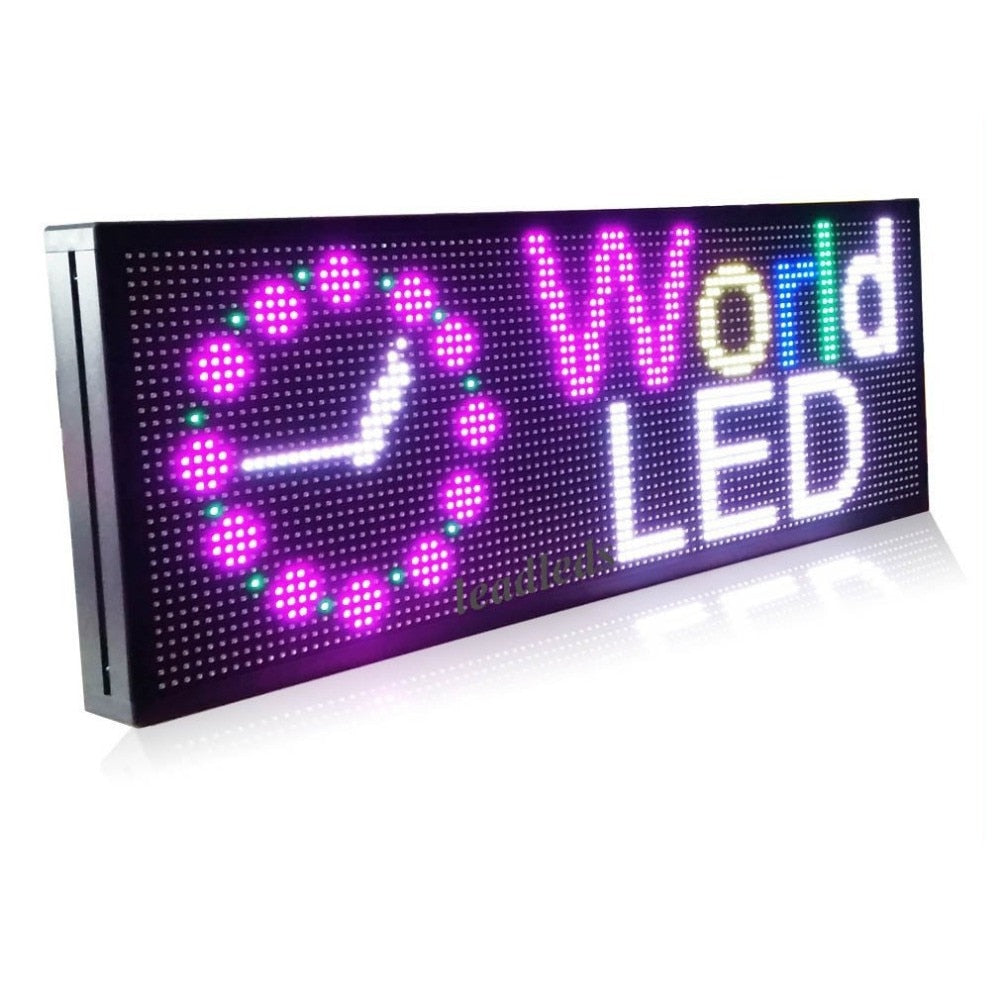 41x16inch Full Color RGB Outdoor Waterproof 10MM HD Wifi+U disk Programmable Scrolling Message Street Multi-line Led Sign board - Leadleds