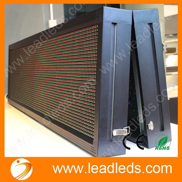 40-inch P10MM Outdoor Waterproof IP65 Double-Sided Display Programmable RGY 3 Color LED display sign board quick program via LAN - Leadleds