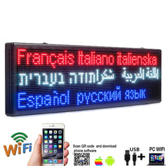 Sidewalk Signs Outdoor Waterproof Multicolored WiFi Program Scrolling Message Board - 2 Meters - Leadleds