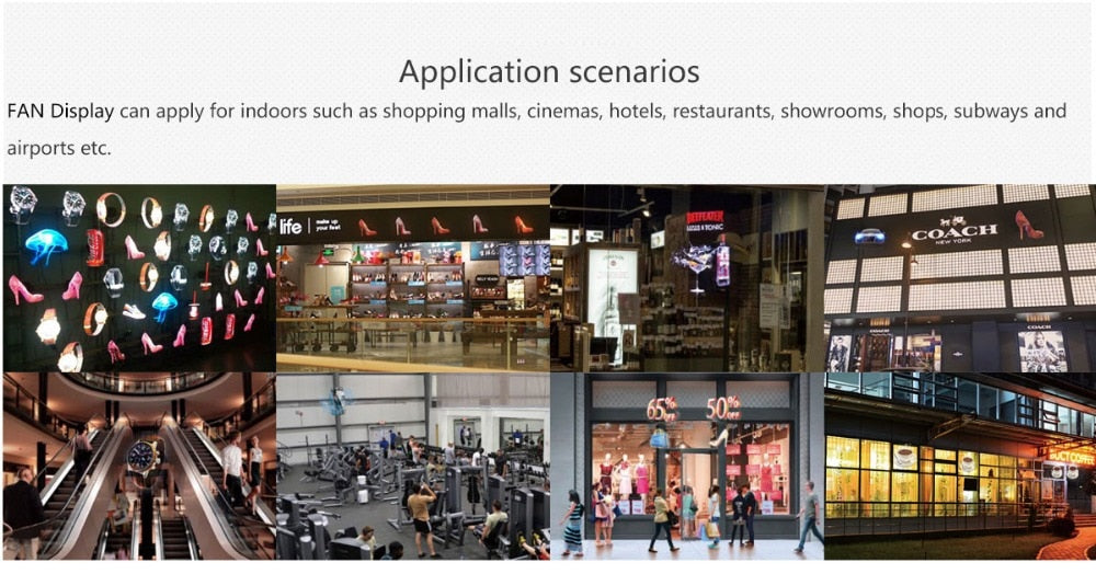 50CM Novelty Wifi RGB 3D LED Holographic Fan Sign Projector Hologram Player LED Display Advertising APP Control Gift for Men - Leadleds