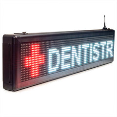 33 x 8 in Programmable Led Panel Outdoor Commercial Signs with Temperature for Churches Schools Business