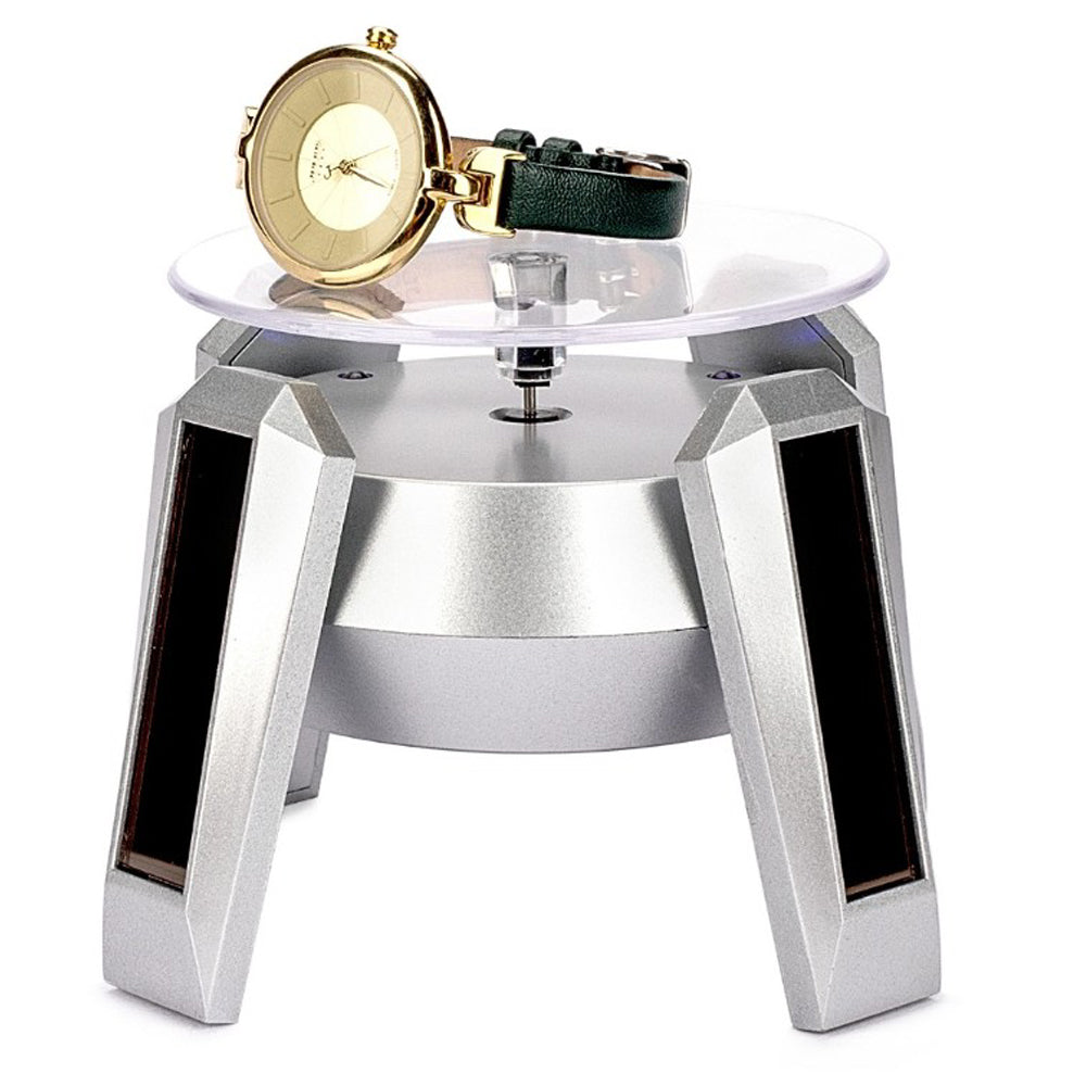Leadleds Exquisite New Solar Powered Display Stand Rotating Turntable with Blue Light - Leadleds