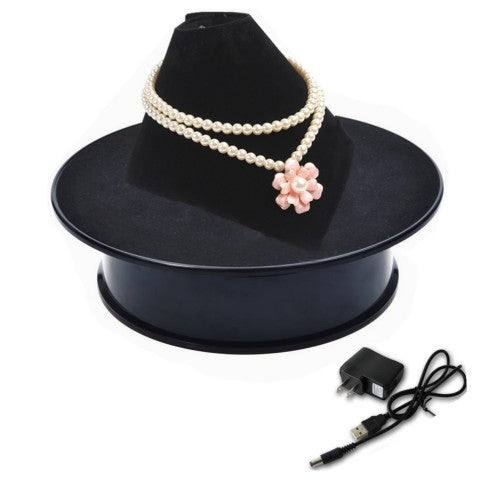 Leadleds Black Velvet Electric Motorized Rotating Display Turntable with Free Voltage AC Adapter - Leadleds