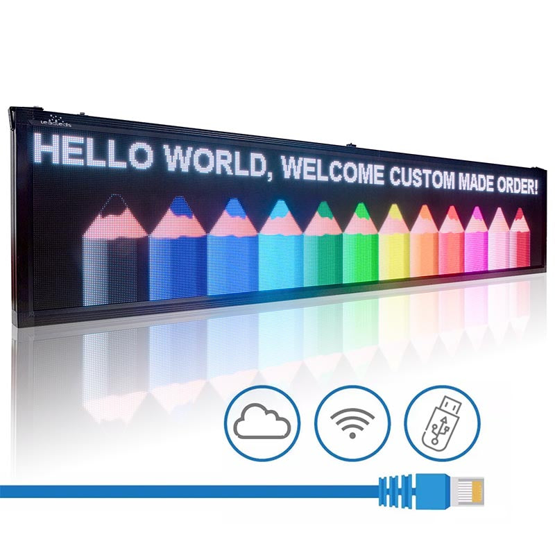 Leadleds 8.7Ft Led Open Sign Digital Signboard Scrolling Led Message Board for Business Promotion