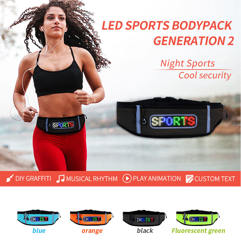 Running Running Led Sports Bodypack With Scrolling Led Sign Cool Security