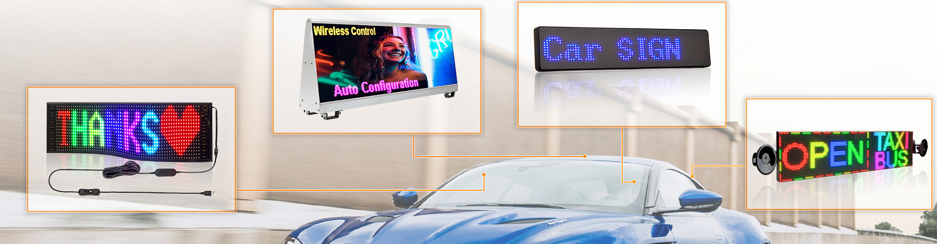 scrolling led car sign boards