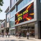 25x88 inch outdoor LED display screen mounted on wall - full color waterproof digital signage for business advertising