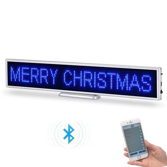 LED sign displaying 'MERRY CHRISTMAS' with Bluetooth connectivity on a white background