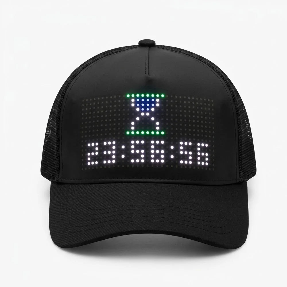 Programmable LED Baseball Cap - Bluetooth Scrolling Display Hat, 7 Colors, App Control, One Size Fits Most Второстепенное изображение товара