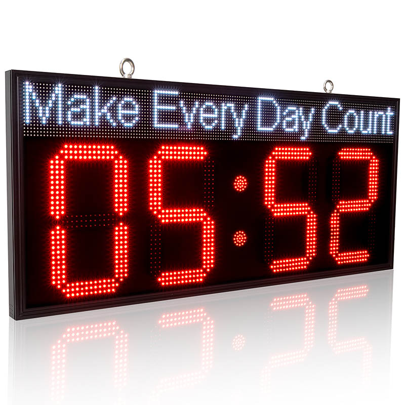 Led Message Clock Ac Leadleds 52 in Super Bright LED Clock Outdoor Display Programmable Mes ...
