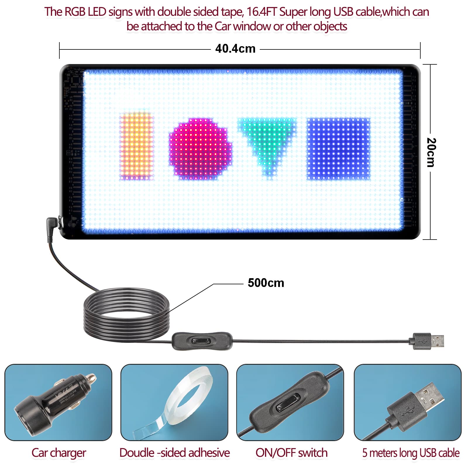Bendable LED poster panel with Bluetooth app control custom text animation
