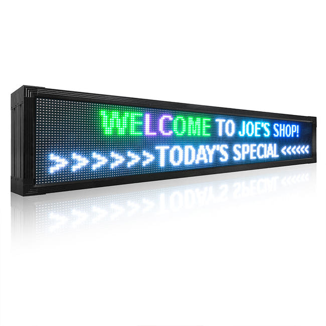 LED sign displaying 'Welcome to Joe's Shop! Today's Special'  Imagen principal del producto