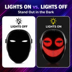 Dynamic RGB digital LED mask for music festivals, DJ performances, and EDM rave nights