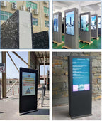 Floor standing outdoor digital signage at hotel resort entrance