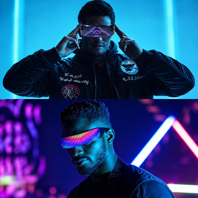 Full-color programmable LED glasses with RGB display Hauptbild