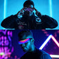 Full-color programmable LED glasses with RGB display