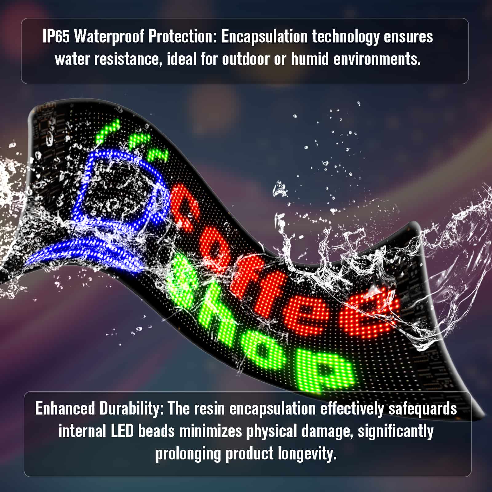 Full color flexible LED display board for hotel lobby and bar decoration