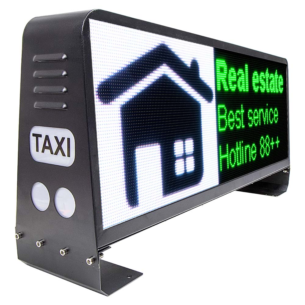 Lit Rooftop Signs Leadleds Double Sided LED Car Sign Roof Top HD Display GPS Cloud Contr ...