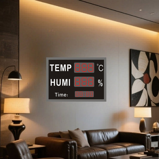 Humidity temperature LED display clock