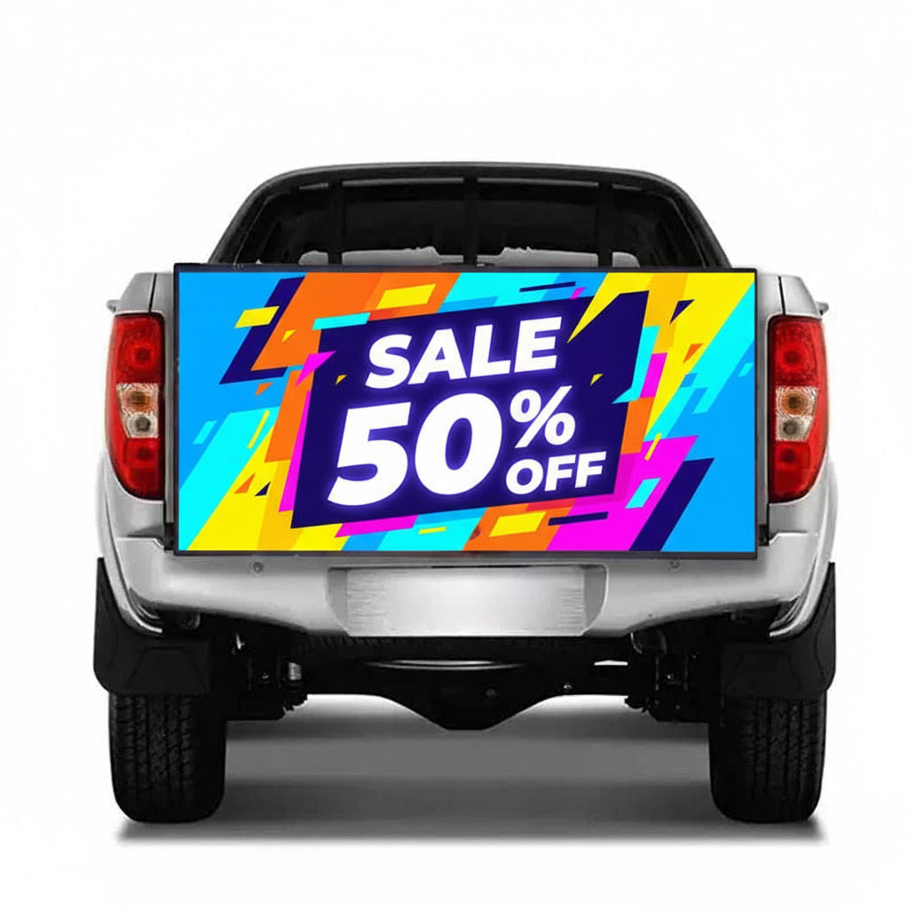 IP65 waterproof LED display screen on pickup truck DC9-36V