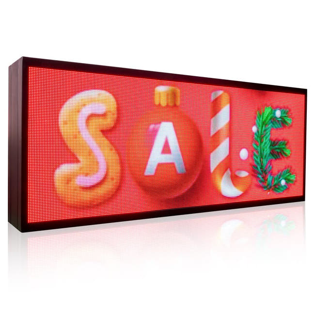 LED sign with 'SALE' and Christmas-themed decorations on a red background Secondary image
