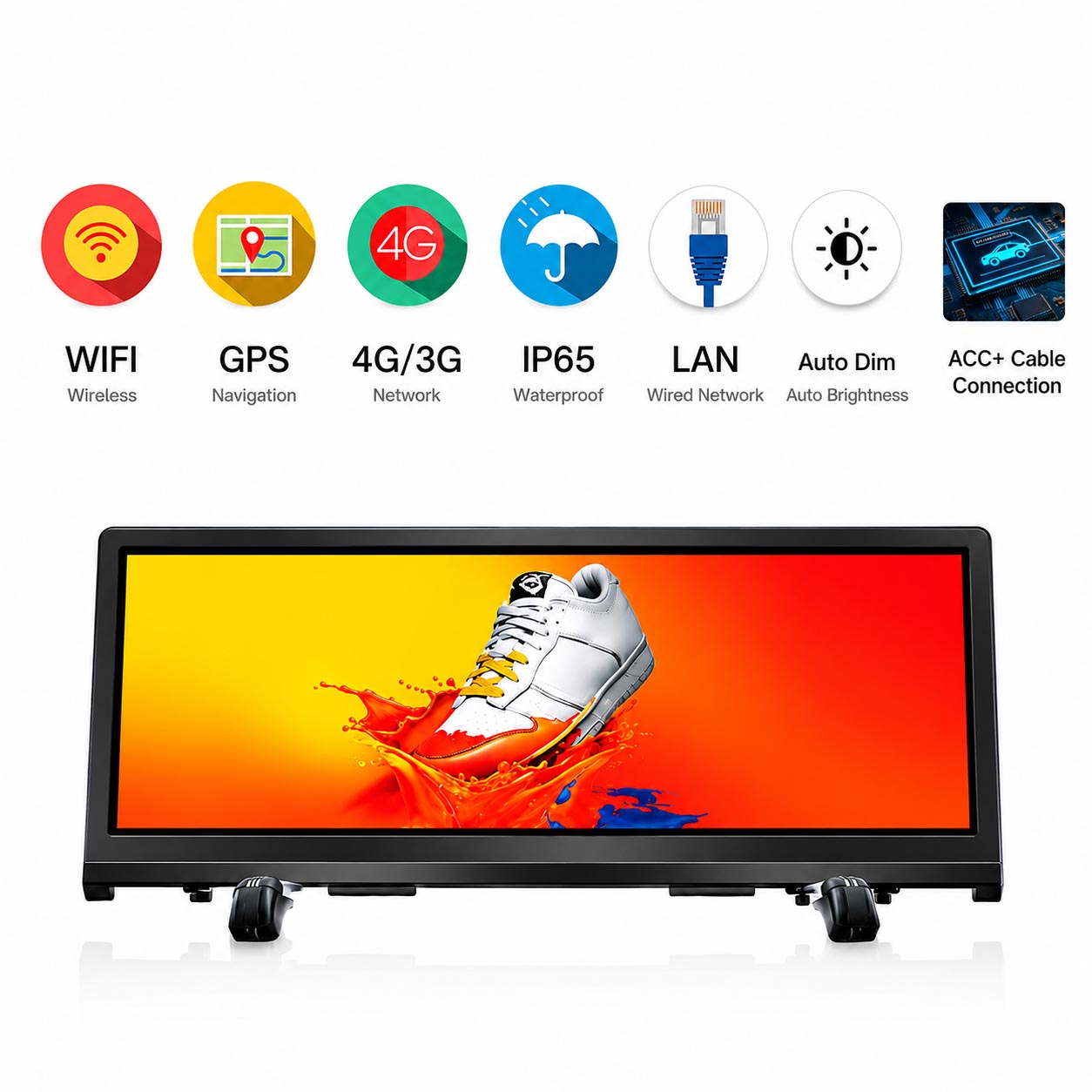 Leadleds P2.5 Dual-Sided LED Car Roof Sign 38in | WiFi 4G GPS | Waterproof