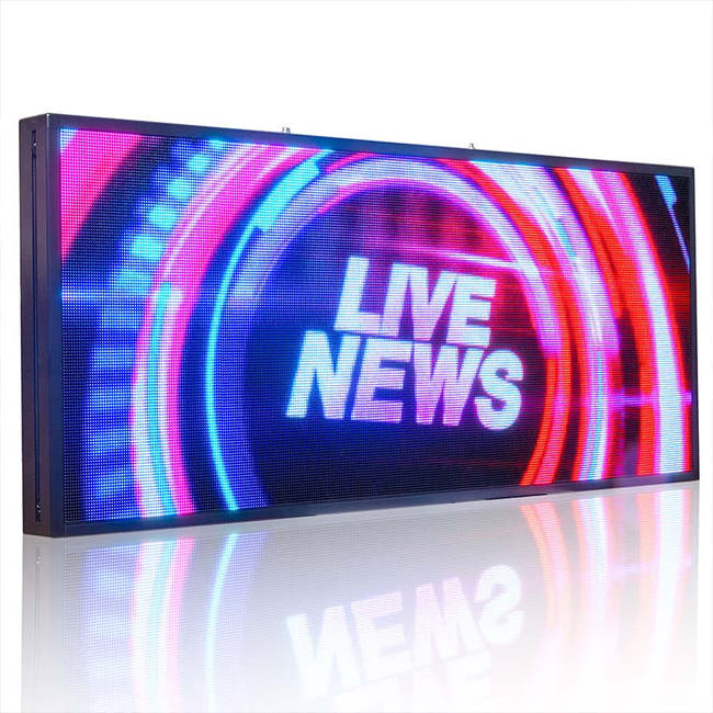 LED display screen with 'LIVE NEWS' text on a white background Main image