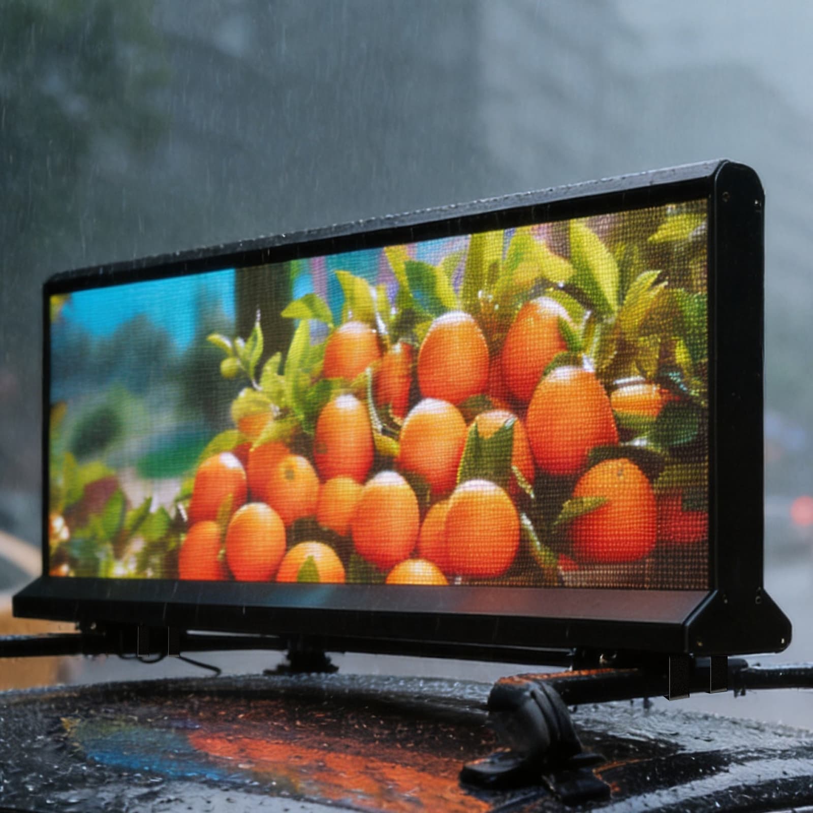 LED vehicle advertising display for fleet management