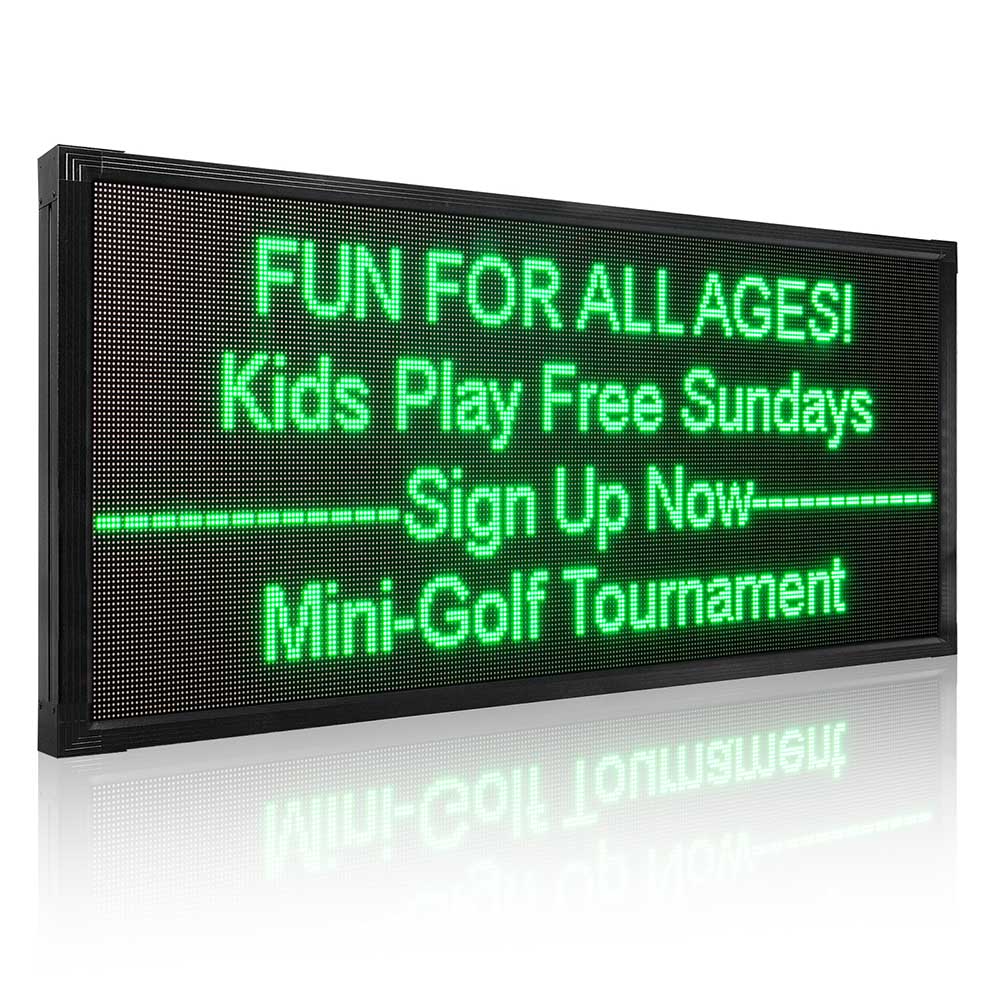 Leadleds Dual-Sided LED Totem Display Sign at Hotel Entrance Night