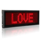 Leadleds LED Name Badge Rechargeable Scrolling Message Sign 11x44 Pixels Red