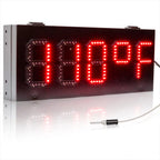Leadleds Outdoor LED Digital Thermometer Sign Celsius Display Red 5-Digit Large 7-Segment Waterproof Temperature Board