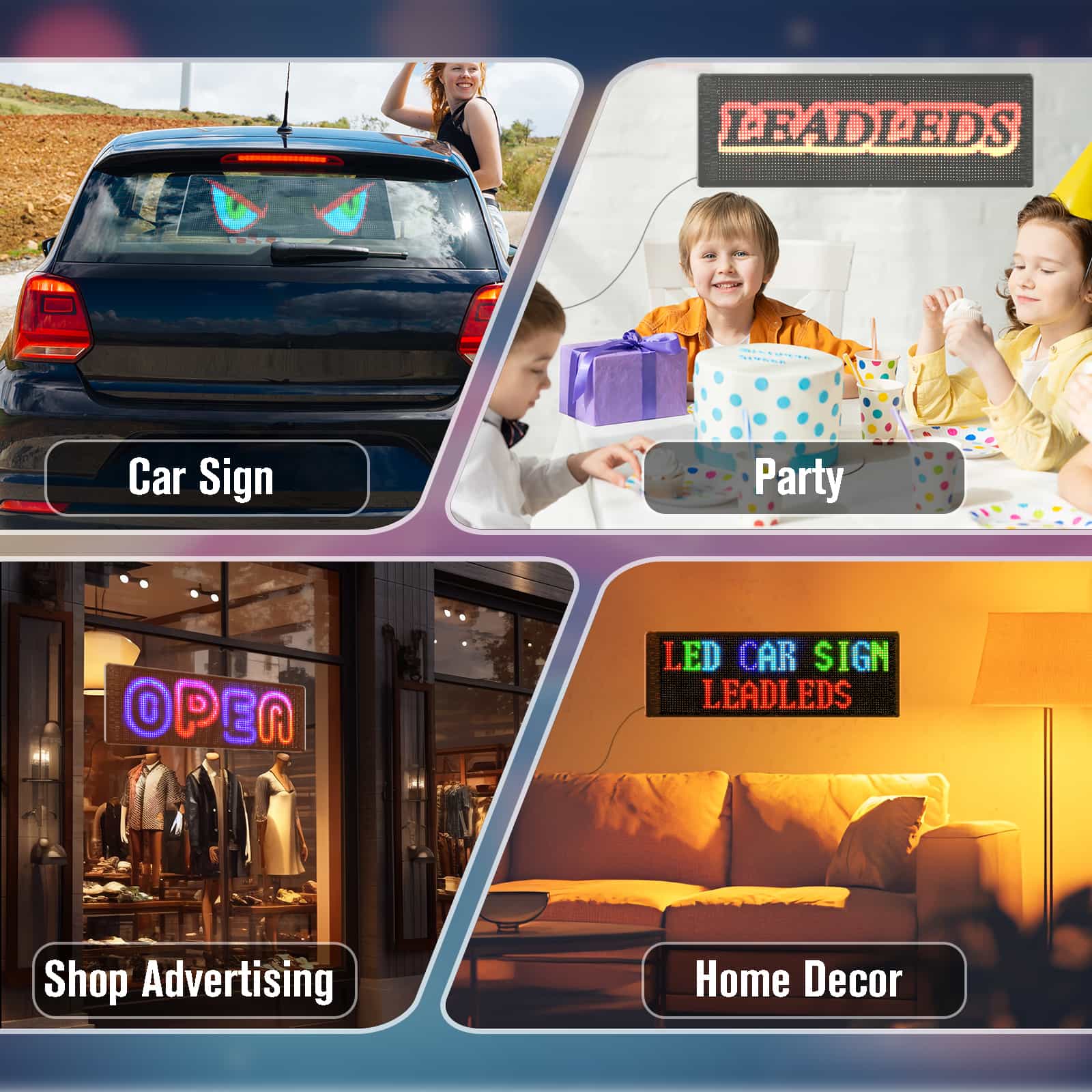 Leadleds RGB LED scrolling sign for drive-thru restaurant and fast food display