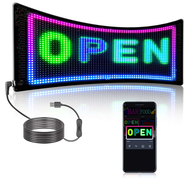 Leadleds full color flexible LED sign poster Bluetooth programmable for car window Main image