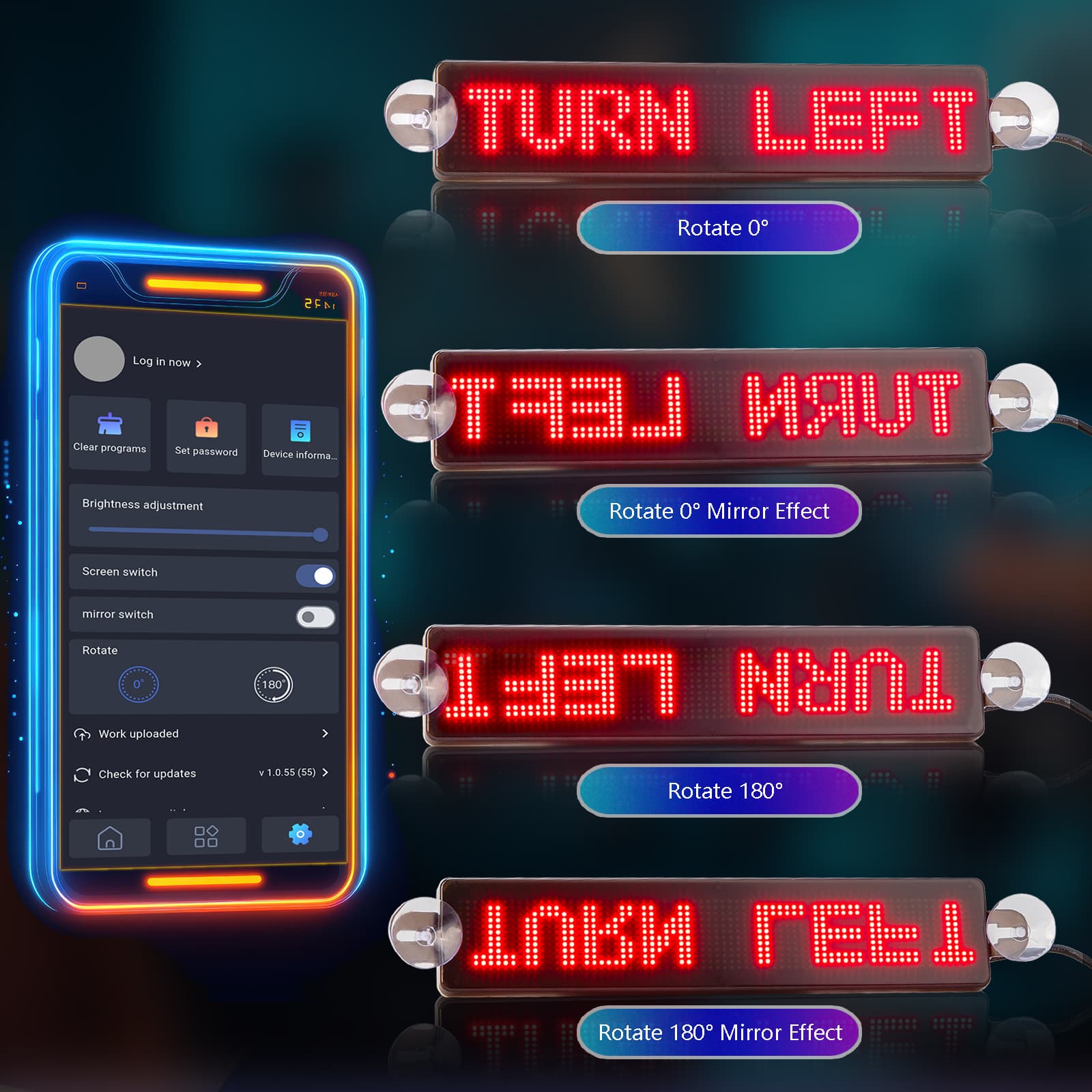 Leadleds 9 inch Bluetooth programmable LED window sign with scrolling text