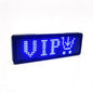 Leadleds mini LED name badges shown in multiple SMD LED color options including red, blue, green, white, amber, and pink