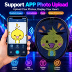 Leadleds programmable luminous party mask showcasing multi-color animated digital expressions
