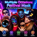 Luminous full color light up smart mask for Halloween costumes, cosplay events, and parties