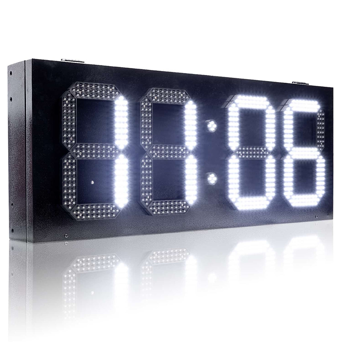 Outdoor LED temperature display with weather-resistant cabinet