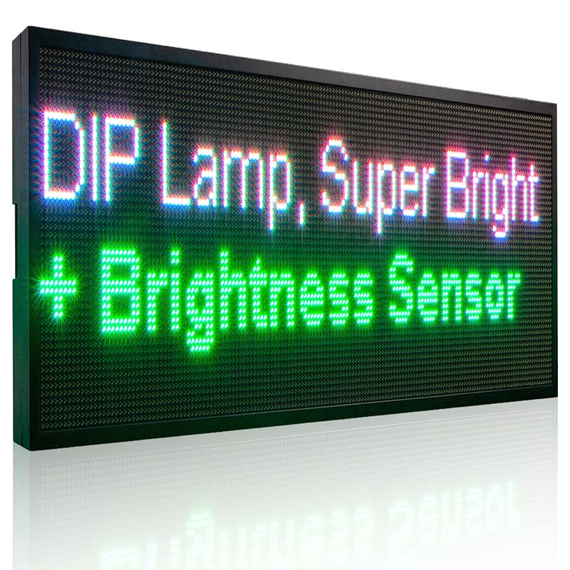 Outdoor solar powered programmable LED display sign by Leadleds, single or double sided