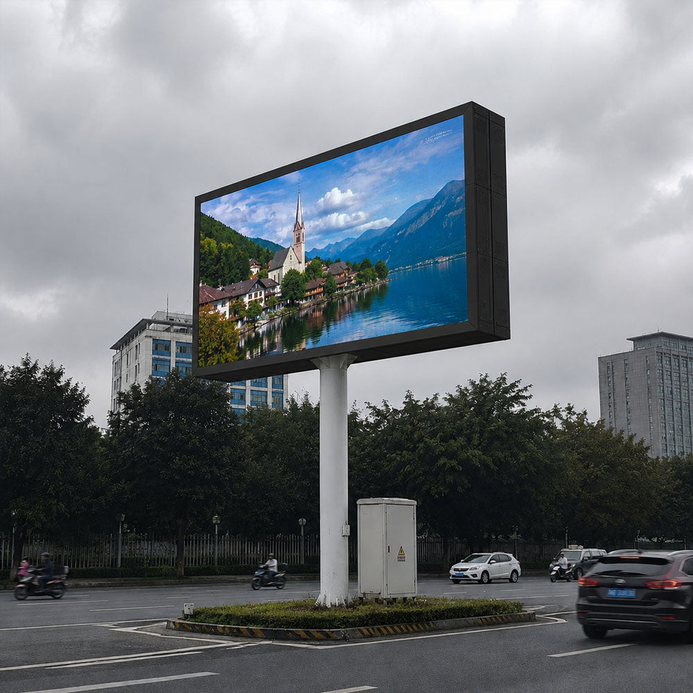 Large outdoor digital billboard displaying full color images