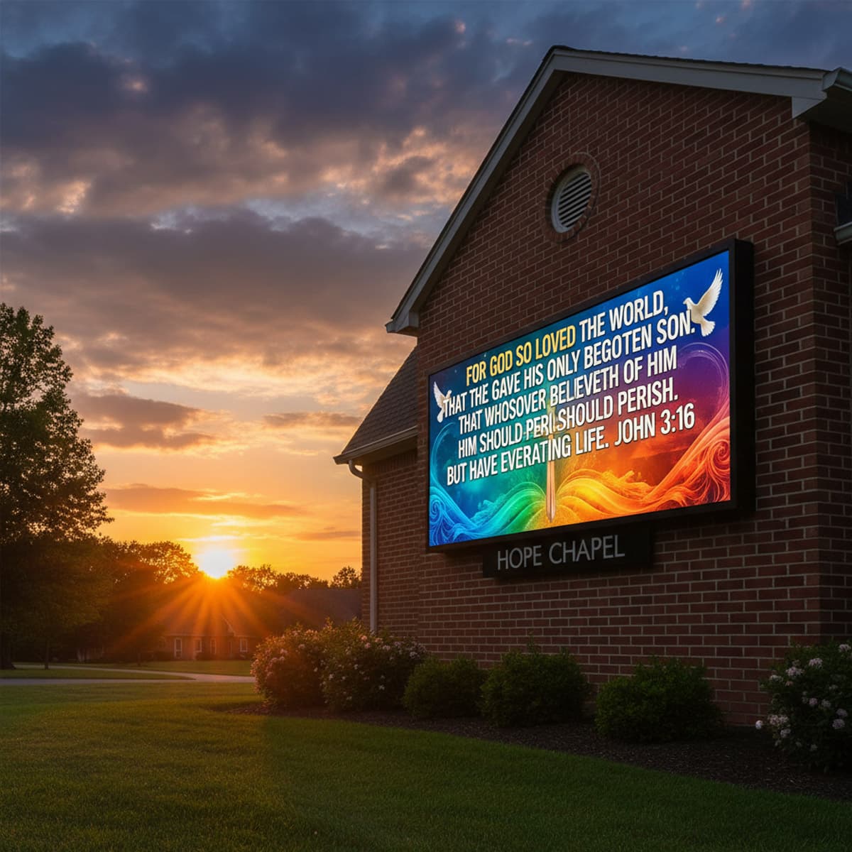 Leadleds Outdoor LED Church Sign Full Color Digital Display Screen P8 Waterproof Secondary image