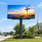 Programmable Outdoor LED Church Sign - 68-Inch Customizable Full Color Board by Leadleds