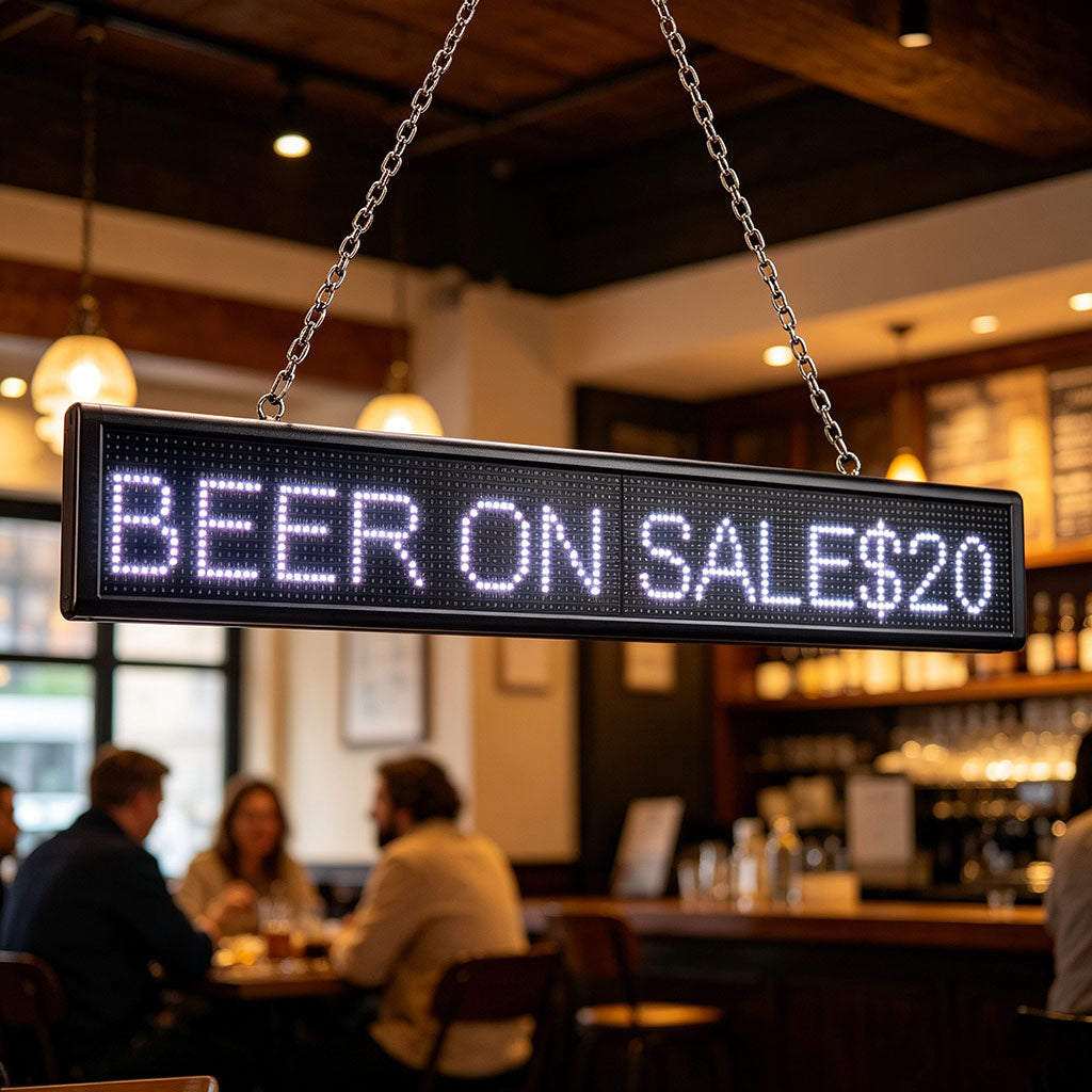 Programmable Scrolling LED Sign Board with Mounting Hardware